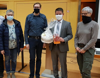 V.l.n.r.: Judith Kreiter (Grüne), Holger Schröder (SPD), Bgm. Jens Spanberger und Martina Krause (FW)
